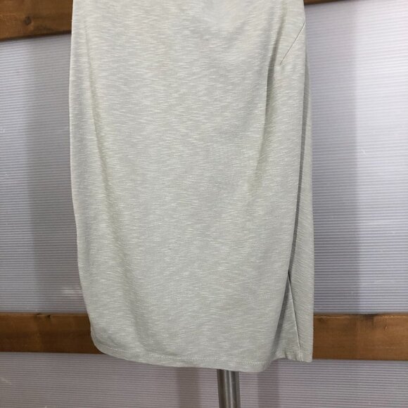 Obakki Fleur Light Grey Green Cowl Neck Ruched Waist Sleeveless Midi Dress Sz M - Picture 9 of 12